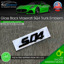 Load image into Gallery viewer, Maserati SQ4 Gloss Black Emblem 3D Trunk Logo Badge OEM Ghibli Quattroporte

