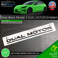 Load image into Gallery viewer, Tesla Model 3 Y X DUAL MOTOR Emblem Gloss Black Rear Trunk Lid Badge Logo OE
