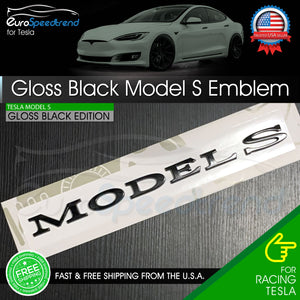 Tesla Model S Emblem Gloss Black Rear Trunk Lid Badge Logo P100D P90D P85D P70D